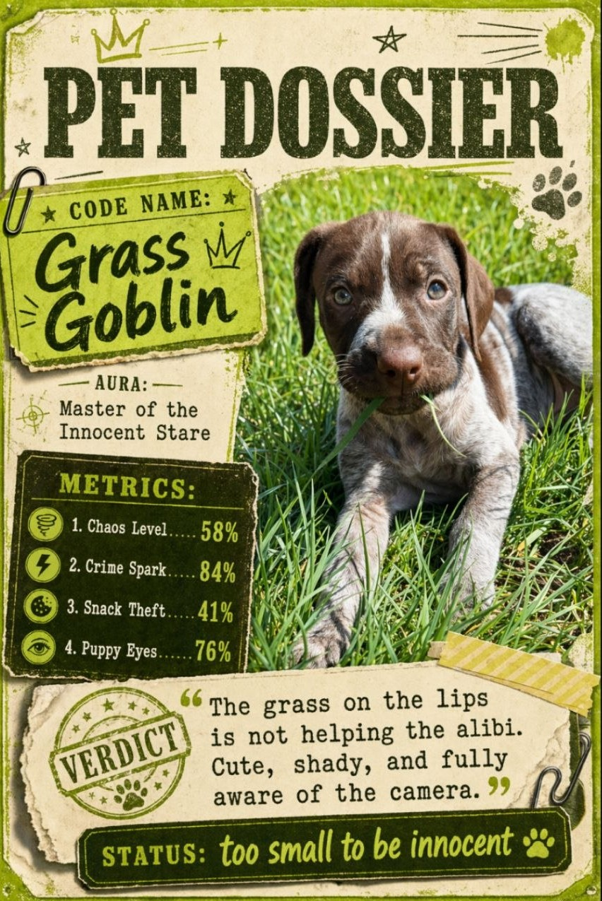 Pet dossier example
